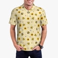 thumbnail image 4 of Vsdgher Sunflowers Bee Print Men's Short Sleeve Stretch Polo Shirt, Moisture-Wicking Performance Polo Shirt, 4 of 8
