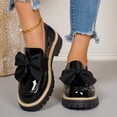 thumbnail image 4 of Mocassin pour Femmes, Nœud Confortable en Cuir Verni Rehaussant la Taille - Chaussures à Enfiler, 4 of 8