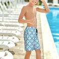 thumbnail image 6 of Cauagu Blue Fish Scale Texture Print Swim Trunks for Men,Youth Boys Swim Shorts Compression Liner Beach Shorts Boys' Swimming Shorts 7-20 Years Bathing Suit-Medium, 6 of 7