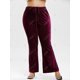thumbnail image 3 of Más el tamaño del lazo de terciopelo bootcut pantalones Rosegal  Pantalones de talla grande, 3 of 5