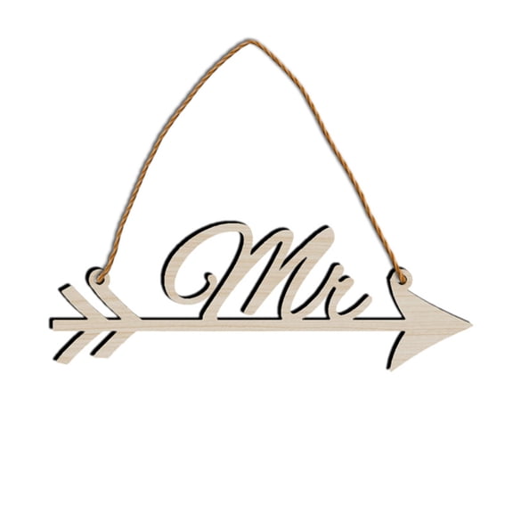 ELAYARD Wooden Arrow Sign in Beige Decorative Letter for Wedding and Party Decoration
