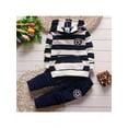 thumbnail image 4 of Toddler Boys Outfits Stripe Top Hooded Sweater + Trousers Kids Clothes 2Pcs/Set, 4 of 5