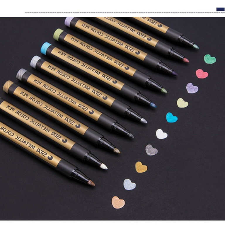 WALFRONT New 10Pcs Album Photo Premium Metallic Color Marker Pens Assorted  Colors Paint Pen for Colorful Ink DIY Scrapbook Card Making , Scrapbooking  Crafts, Art Rock Painting, Metal and Ceramics 