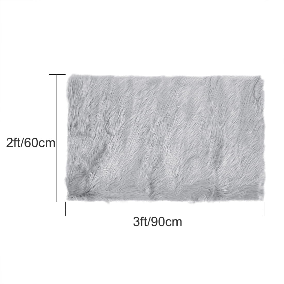Unique Bargains Faux Sheepskin Rugs Plush Area Rug Light Gray 2x3 Feet
