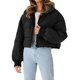 thumbnail image 3 of Txlixc Chaqueta corta y esponjosa para mujeres con cremallera de cuello largo Txlixc moda, 3 of 7