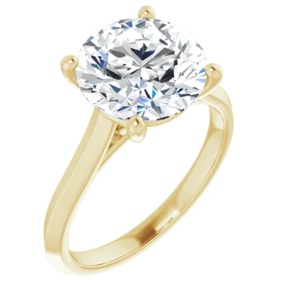 3 Carat Lab Diamond Engagement Ring Yellow Gold Round Brilliant