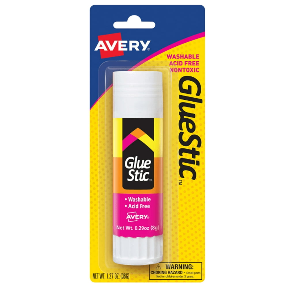Avery White All Purpose Glue Stics, Permanent, 1.27 oz., Set of 12 sticks