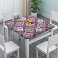thumbnail image 3 of Multicolor Ethnic Floral Pattern Square Fitted Tablecloth with Elastic Edge,Square Table Cover,Washable Elastic Table Cover for Home Kitchen Party Decor 34"x34", 3 of 6