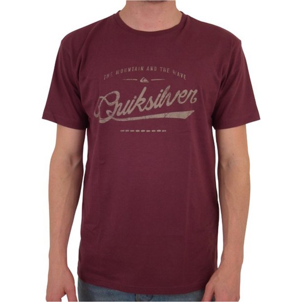 Camiseta gráfica Quiksilver Crime Wave para hombre, roja, pequeña Quiksilver Camiseta gráfica