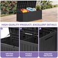 thumbnail image 6 of Dextrus 180 Gallon XL Resin Deck Box, Black Waterproof Lockable Outdoor Storage Box with Removable Divider, Large Patio Organizer for Cushions, Garden Tools, Sports Gear and Pool Supplies, 6 of 9