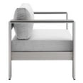 thumbnail image 3 of Ergode Shore Sunbrella Fabric Aluminum Outdoor Patio Armchair - Silver Gray, 3 of 5