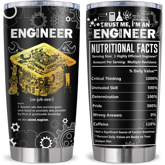 Engineer Gifts, Gift for Engineers Tumbler 20Oz, Mechanical Engineering Gifts for Men, Civil Engineering Student Graduation gift