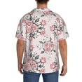 thumbnail image 5 of Fotbe Rose Flowers print Short Sleeve Button Down Shirts for Men Casual Summer Beach Wrinkle Free Shirt-XX-Large, 5 of 7