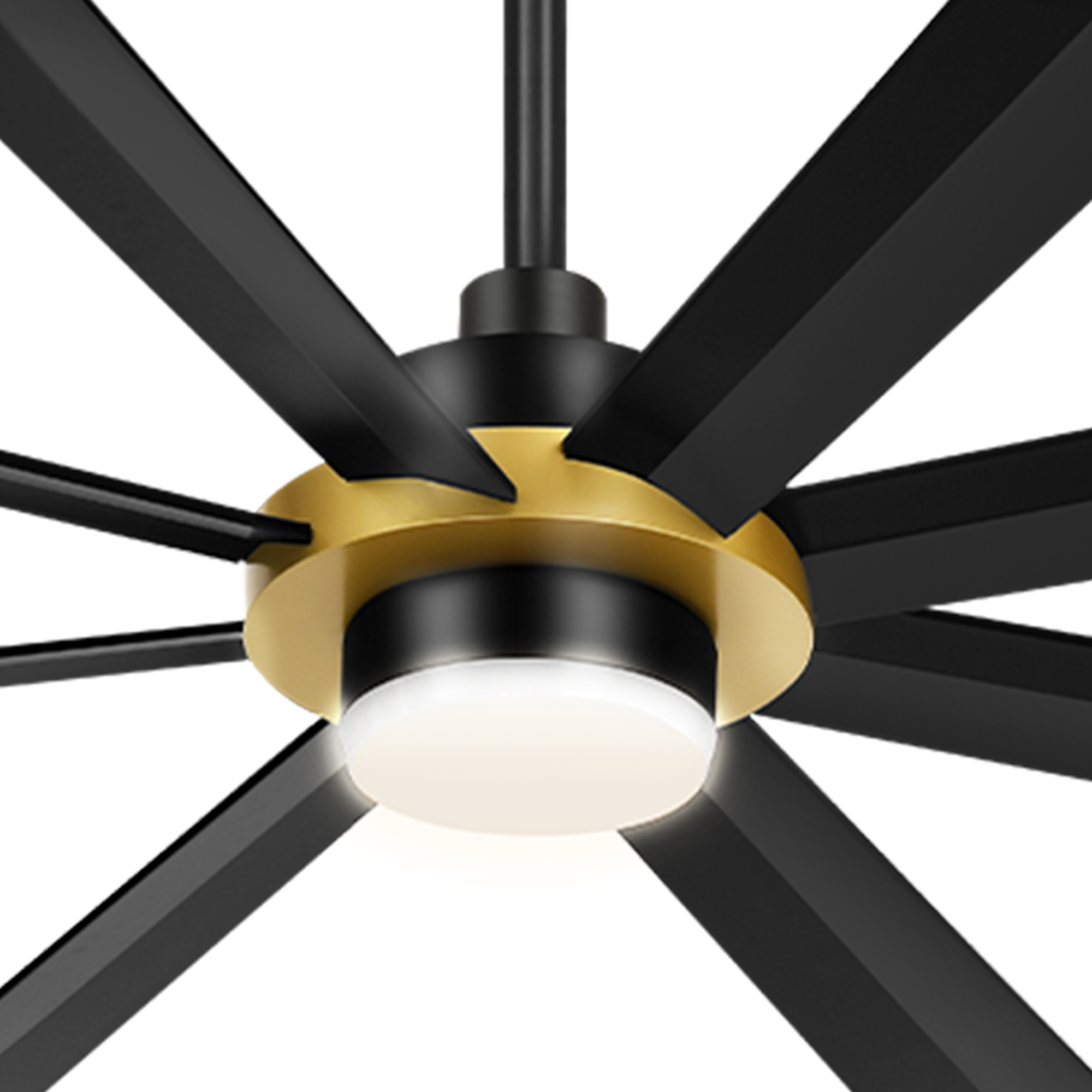 Uforic 72 Inch Large Modern Ceiling Fan with Light and Remote,Black Gold ceiling fan with 8 Blades,6 Speed for Living Room,Garage