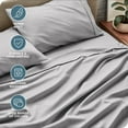 thumbnail image 4 of Bare Home Premium 1800 Collection 4-Piece Bed Sheet Set, California King, Light Gray, 4 of 10