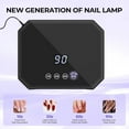 thumbnail image 4 of 54W UV LED Nail Lamp – Plug-in Gel Nail Light with LCD Display, 4 Timers, Auto Sensor, Dual Wavelength, Nail Dryer for Home & Salon – Black, 4 of 5