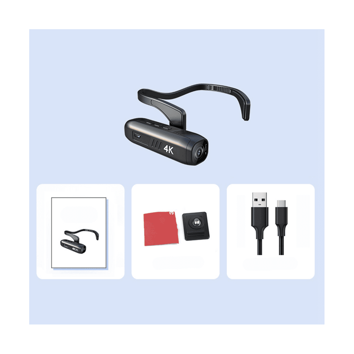 Wearable 4K 30FPS Mounted Camera WiFi Video Camera Camcorder Webcam Wide Angle Lens Battery APP Control