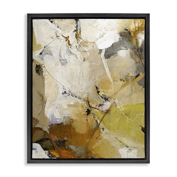 Stupell Industries Contemporary Warm Earth Tones In Motion Black Floating Frame Canvas Art, 17 x 21, by Design Fabrikken