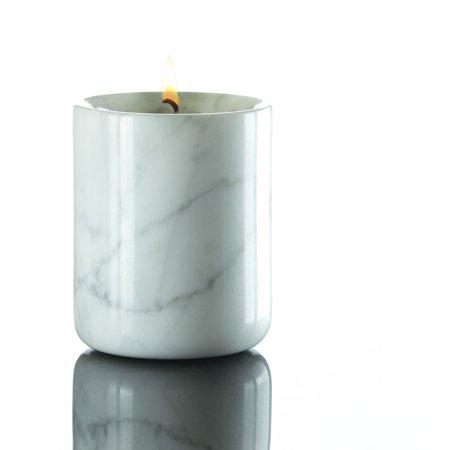 Vanilla Marble - Soy Candles in Marble Jar Lavender, Vanilla, Jasmine Orange Blossom, Sandalwood, Cinnamon Spice and Rose Scents in White or Black Marble by Willow Lane Home - Cinnamon Spice In White/Grey Marble
