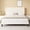 White, variant on Amolife Queen Bed Frame, Platform Bed with Crystal LED Light Velvet Vertical Channel Upholstered Headboard, White