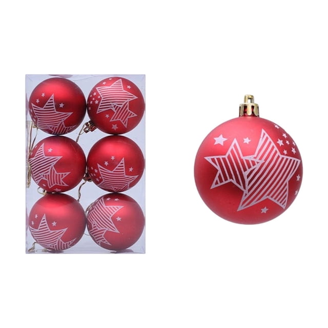 Shatterproof Christmas Ornaments Set 6 Pcs Multicolor Acrylonitrile Butadiene Styrene Ball Decorations For Christmas Trees