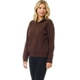 thumbnail image 6 of MixMatchy Women's Solid Cozy Half Zip-Up Pullover Sweater Top, 6 of 7