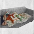 thumbnail image 6 of 50th Birthday Soft Flannel Fleece Blanket, Happy Birthday in All Languages Retro Style Backdrop with Stars Print, Cozy Plush for Indoor and Outdoor Use, 70" x 90", Green Red Orange, by Ambesonne, 6 of 6