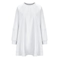 thumbnail image 4 of qolati Women's Casual Sweatshirt Dress 2023 Trendy Puffy Long Sleeve Pullover Tops Mini Skirts Lightweight Loose Crewneck Pleated A Line T Shirts Dresses, 4 of 7