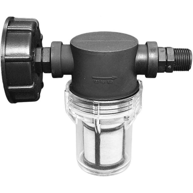 Faucet Connection 1000 L Tank, Garden Hose Joint for Rainwater Collectors with Filter Function, S60x6 IBC Water Tank Adapter (1/2' External Thread)
