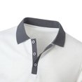 thumbnail image 5 of hotojiny Men's 2 Pieces Summer Outfits Stylish Color Block Button Collared Shirt and Shorts Set for Golf Beach Clothes(White,X-Large), 5 of 5