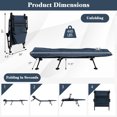 thumbnail image 2 of Gymax Portable Folding Camping Cot Bed Adjustable Sleeping Cot w/ Detachable Mattress Navy, 2 of 7