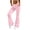 #Pink, variant on SBYOJLPB Women Fashion Casual Pants Women High Elastic Waist Bell-Bottom Long Trousers Skinny Flare Dance Pants XL Black XL