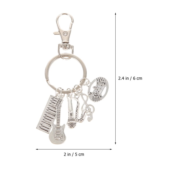 OATIPHO Vintage Metal Keychain Music Key Chain 1Pcs
