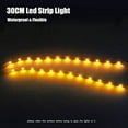 thumbnail image 3 of EverBright 4-Pack Amber/Yellow Led Strip Lights for Cars, 30CM 5050 12-SMD Waterproof Car Motorcycles Golf Cart Underglow Lights Decoration Interior Exterior Lights Strip, DC-12V, 3 of 7