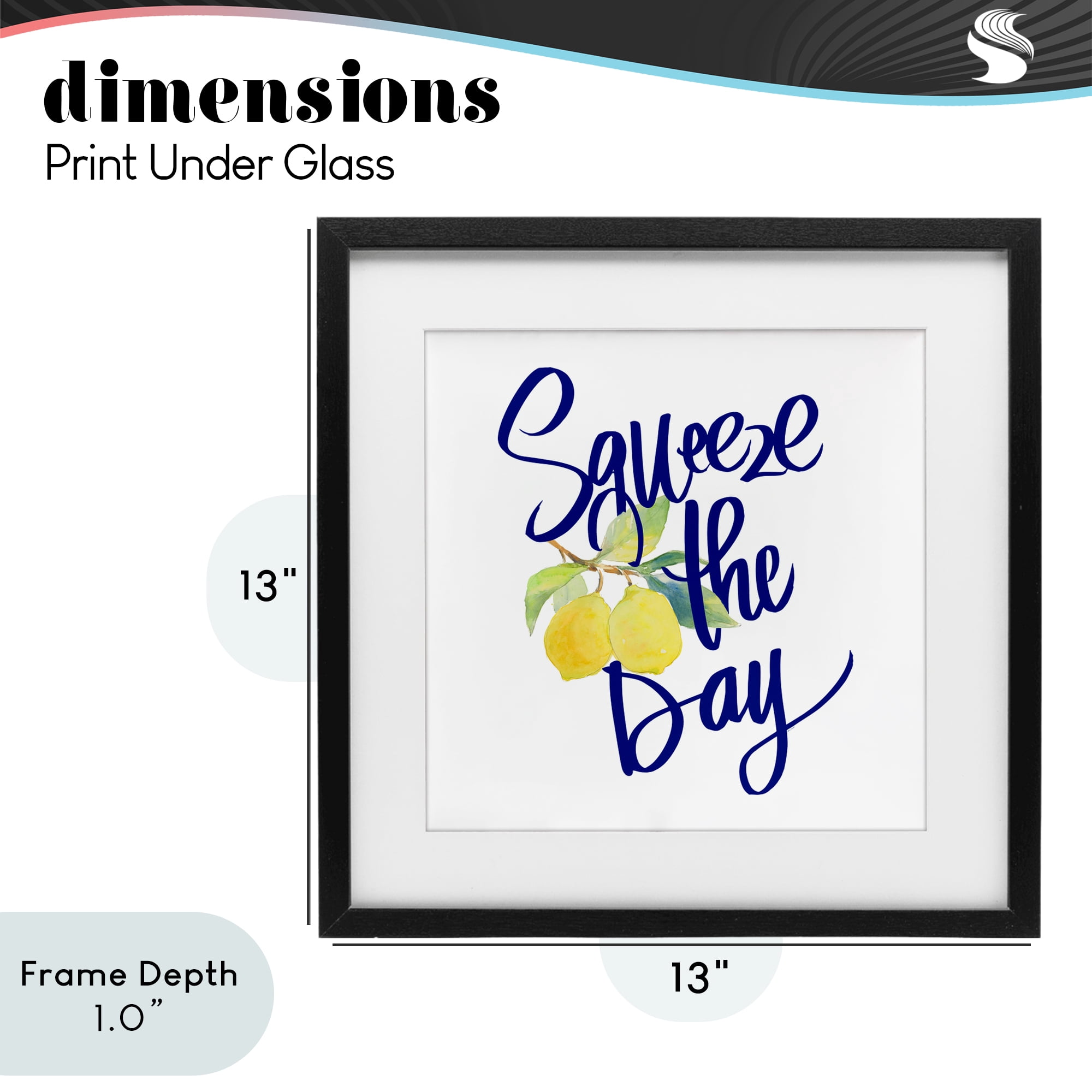 Stupell Industries Cursive Squeeze The Day Black Framed Print Under Glass, design by Lanie Loreth
