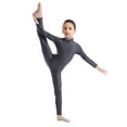 thumbnail image 2 of DPOIS Kids Turtle Mock Neck Full Body Unitard Leotard Dark Gray 5-6, 2 of 7