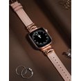 thumbnail image 4 of Wearlizer Leather Watch Band Compatible with Apple Watch Bands Women 38/40/41/42/44/45/46/49mm Slim X-Shape Metal Buckle Strap for Series 11/10/9/8/7/6/5/4/3/SE/Ultra 3/2/1, 4 of 6