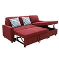 thumbnail image 5 of Ainehome Red Linen Reversible Sleeper Sectional Sofa with Storage Chaise, 5 of 8