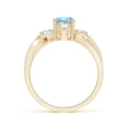 thumbnail image 4 of ANGARA Natural Aquamarine and Diamond Twisted Vine Engagement Ring in 14K Yellow Gold for Women (Size-6mm) | March Birthstone, Birthday, Anniversary, Jewelry Gift for Women | Natural Aquamarine Ring, 4 of 9