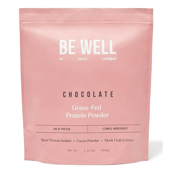 Be Well by Kelly Chocolate Grass-Fed Beef Protein Powder, 24G Protein, 1G Net Carbs, 1.87 lb