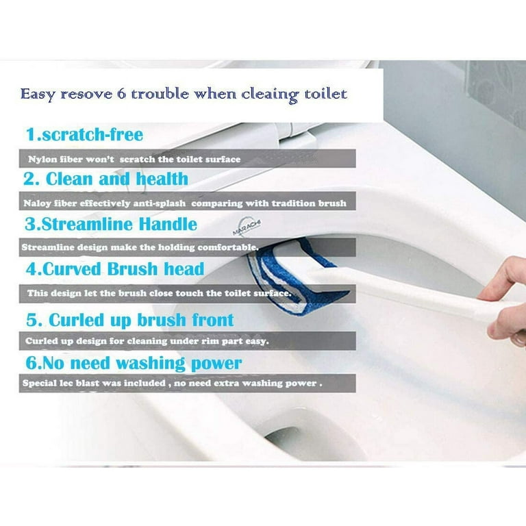 Toilet Brush Bowl Brush Bathroom Brush Under Rim Toilet Brush Scracth-free  Curved