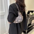 thumbnail image 1 of Bolso De Hombro Bolso para axilas de mujer Media luna Estampado de serpiente Moda Bolso de hombro Monedero (Marrón), 1 of 6