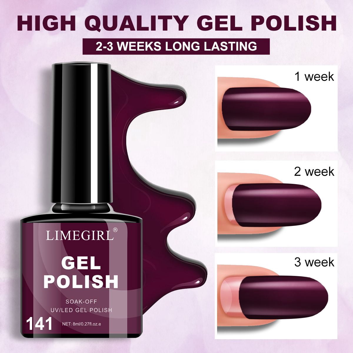 6Pcs Gel Polish Set, 6 Vibrant Colors UV Gel Nail Polish Red Blue Green Christmas Gift for Women Girls