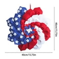 thumbnail image 3 of 4th of July Patriotic Wreath for Front Door– 15.75 inch 250th Anniversary American Flag Theme Red White Blue Handmade Flower Shaped Wreath,Memorial Day Independence Day Hanging Decoration, 3 of 6