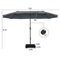 thumbnail image 2 of Gymax Parasol de Patio Double Face de 15 Pi, Parasol de Marché Jumeau avec Base Améliorée, Gris, 2 of 7