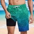 thumbnail image 4 of Erwazi Mens Swim Trunks Printed Drawstring Waist Layer Lining Breathable Quick Dry Practical Summer Swimwear Shorts with Pocket, 4 of 7