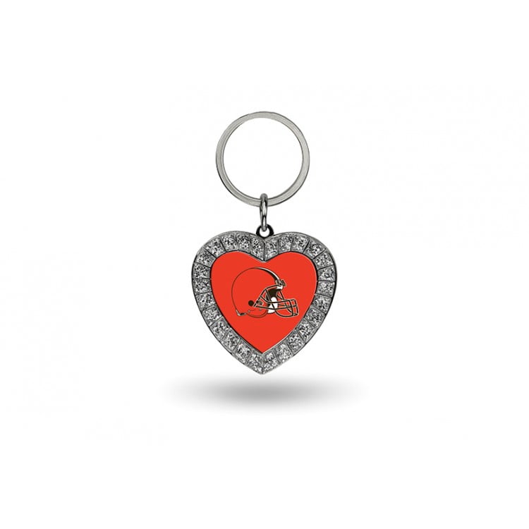 Cleveland Browns Bling Rhinestone Heart Keychain