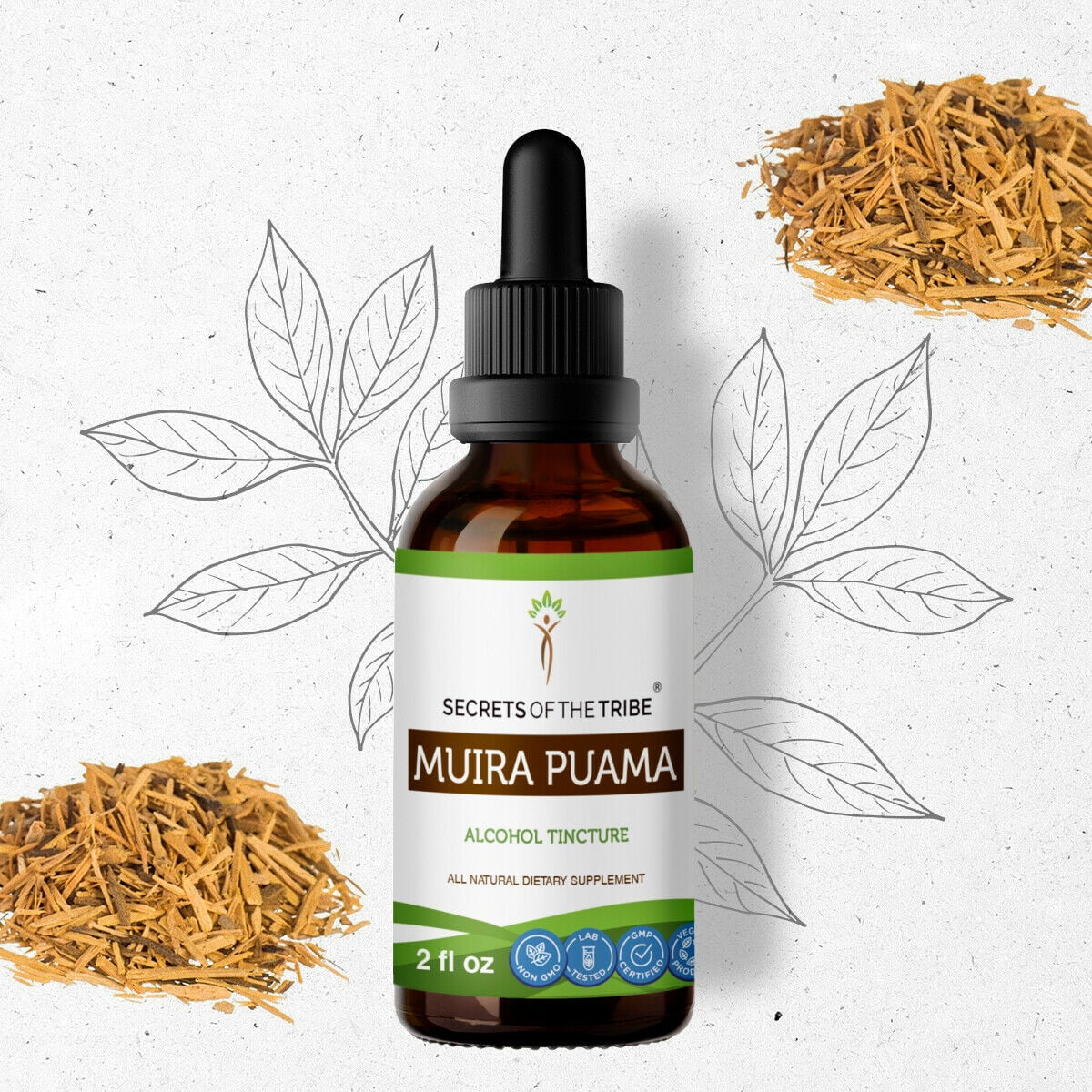 Muira Puama Tincture Alcohol Extract, Organic Muira Puama Ptychopetalum Olacoides Healthy Libido