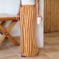 thumbnail image 5 of Abtuhar Women Pants Print Contrast Stripe Straight Leg Full Length Loose Elastic Waist Side Pockets Fashion Trousers, 5 of 5