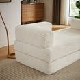 thumbnail image 4 of Leumius 4‑in‑1 Futon Sofa Bed,Floor Foldable Convertible Sofa Couch with L‑Shaped Armrests,Floor Sofa Lounge Couch for Living Room Bedroom Lounge Studio, Tool-Free Assembly,Beige, 4 of 11